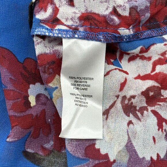Elie Tahari Size XS Spring Blossom Print Sheer Chiffon Long Sleeve Blouse NWT - Picture 6 of 11